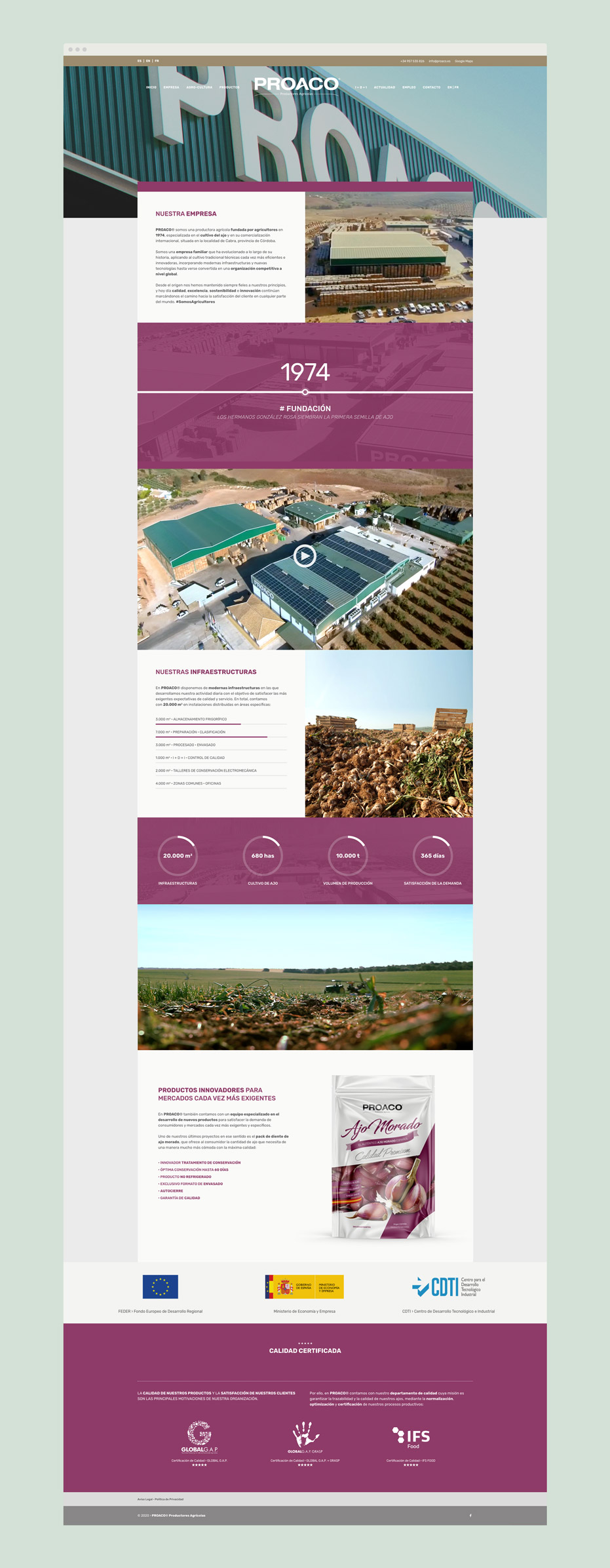 Diseño Web Proaco Productores Agrícolas - www.proaco.es - tabarestabares